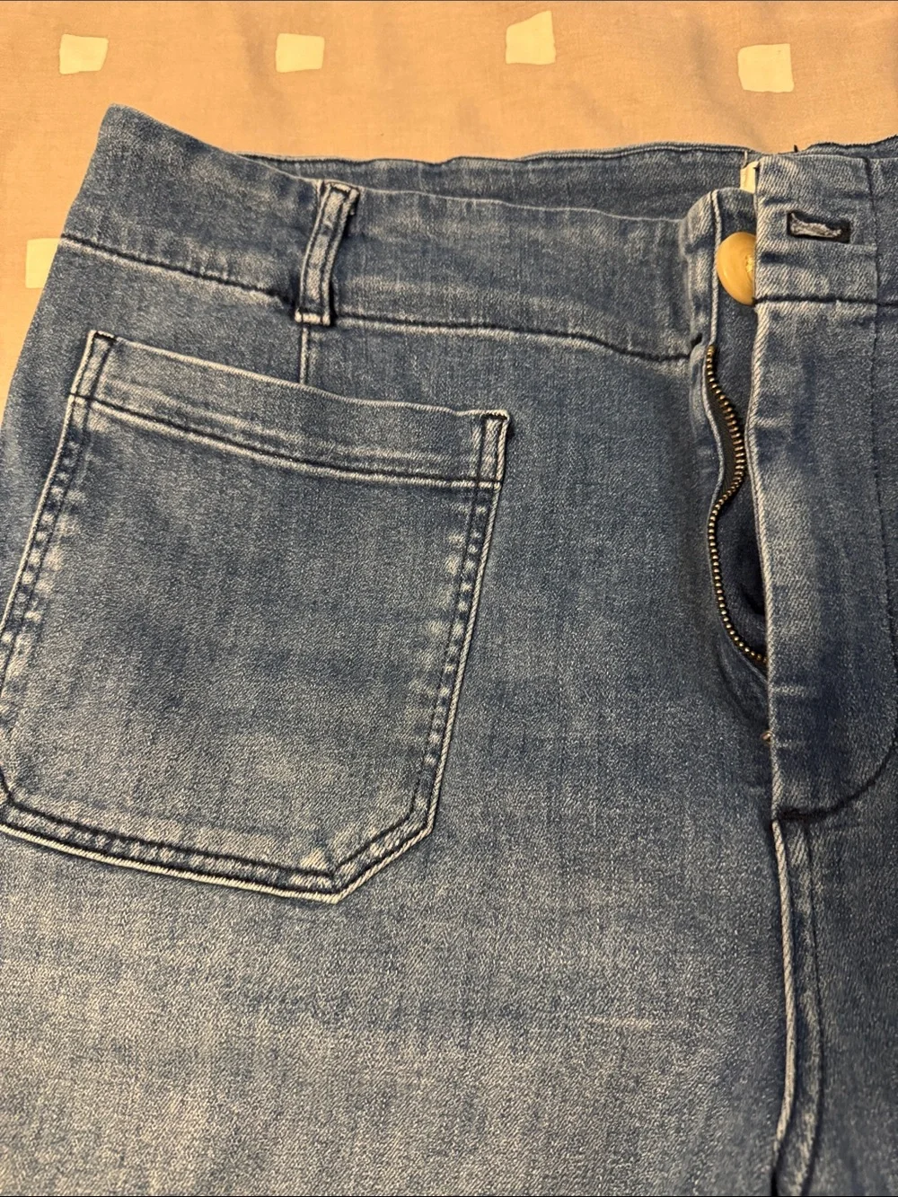 Maeve Medium Blue Wide-Leg Crop Jeans - Picture 3 of 4